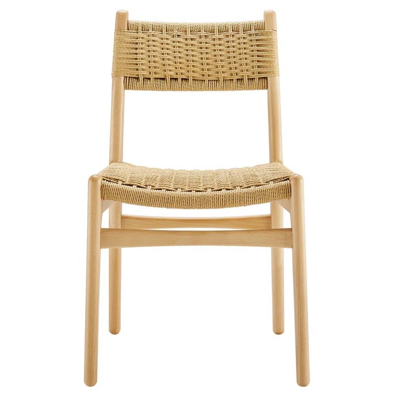 Modway Wynn Rope And Wood Dining Side Chairs Set Of 2