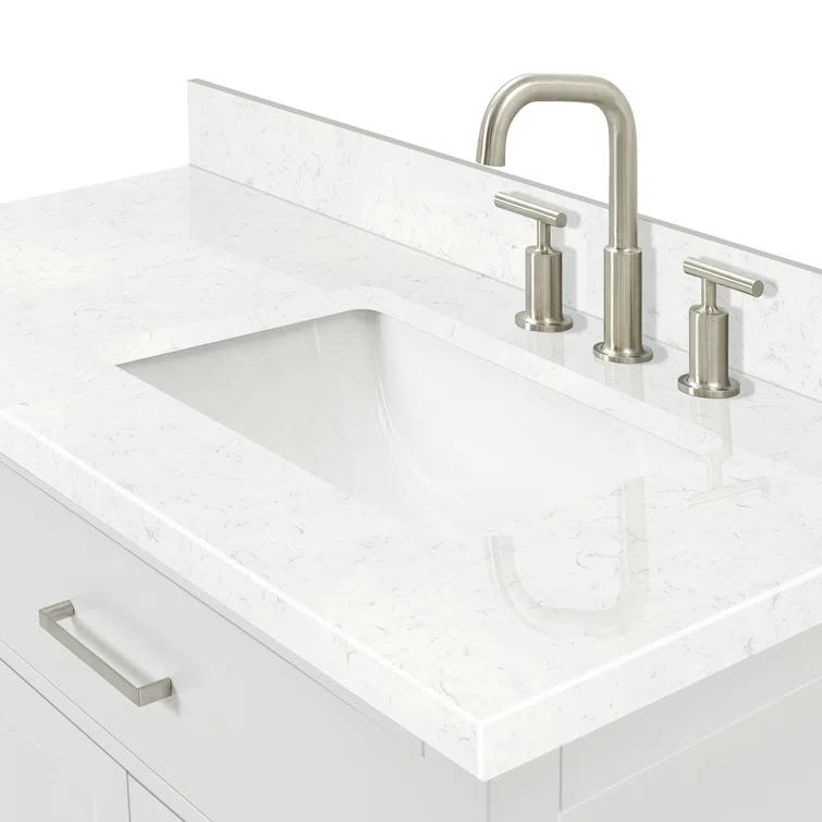 Ariel H036slcqrvo Bristol 36" Free Standing Single Basin Vanity Set - White