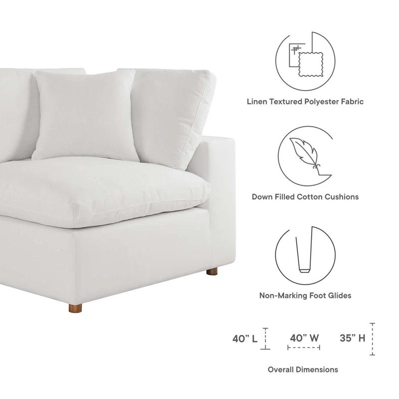 Modway Modway Commix Down-Filled Overstuffed Upholstered Sectional Sofa Set, 5 Piece w/Chase