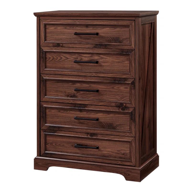 Gracie Oaks Quintone 46" Farmhouse 5 Drawer Dresser,Tall Chest of Drawer With Anti-Tip for Bedroom