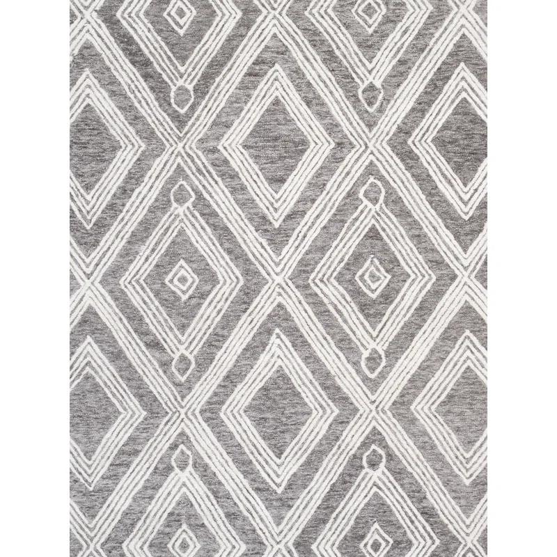 Pasargad Hand Tufted Viscose Washable Geometric Indoor Rug