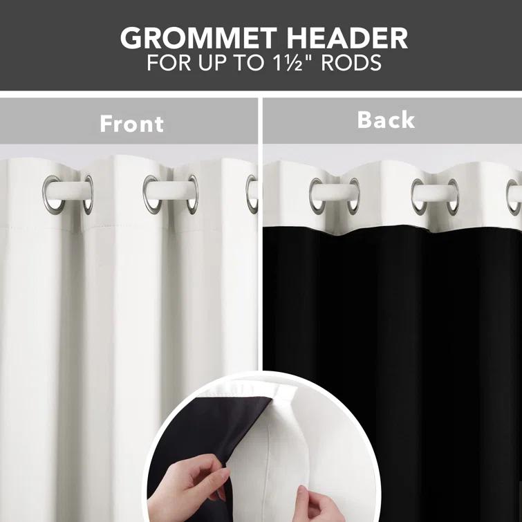 Deconovo Deconovo 100 Percent Blackout with Liner Grommet Curtain Panel Pair (Set of 2)