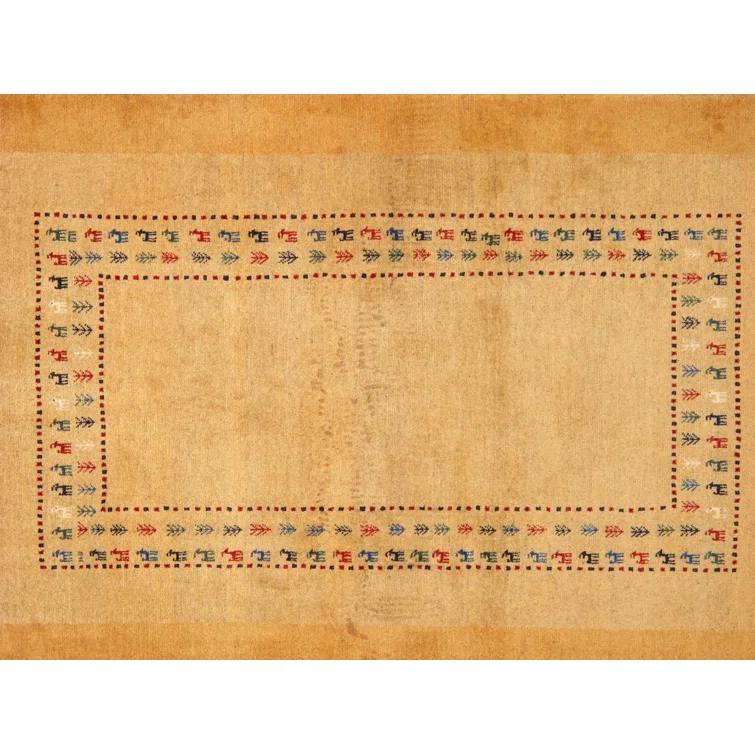 Pasargad Tribal One-of-a-Kind 3'6" X 5'5" New Age Wool Area Rug in Beige