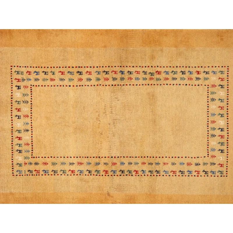 Pasargad Tribal One-of-a-Kind 3'6" X 5'5" Wool Area Rug in Beige