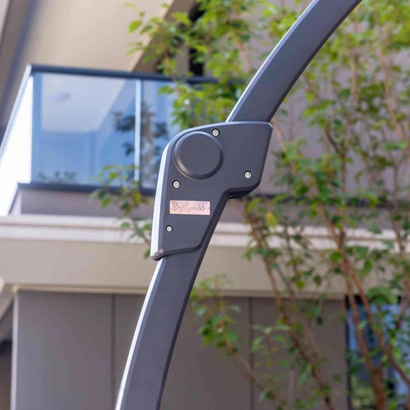 Panama Jack Outdoor 11.5 Ft Cantilever Sunbrella Denim 360 Umbrella w/Movable Base