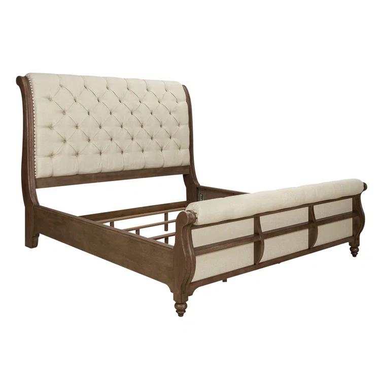 Lark Manor™ Aisja Upholstered and Tufted Sleigh Bed