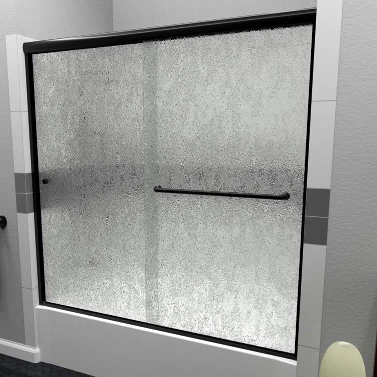 Arizona Shower Door Leter 56" W x 57" H Bypass Semi-Frameless Tub Door LTER6057MBCLR