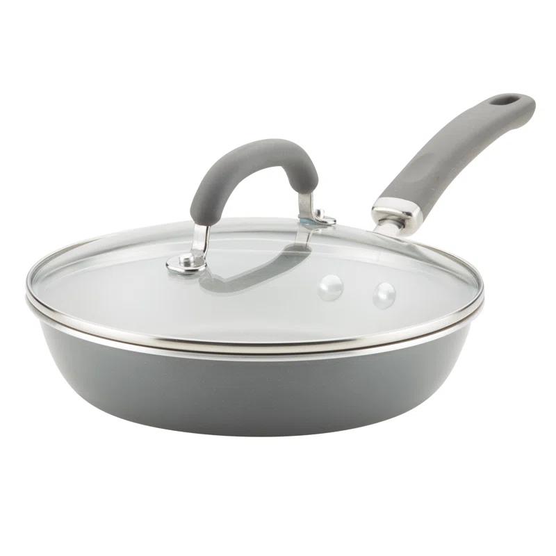 Rachael Ray Rachael Ray Create Delicious Nonstick Induction Deep Frying Pan / Skillet with Lid, 9.5 Inch