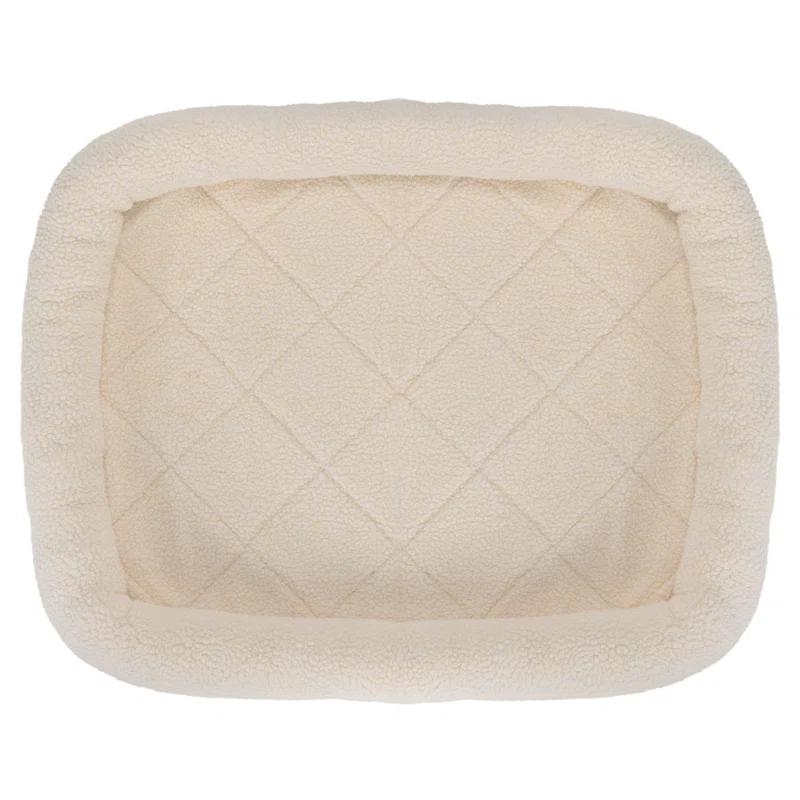 FurHaven Faux Lambswool Crate Bolster Pet Bed