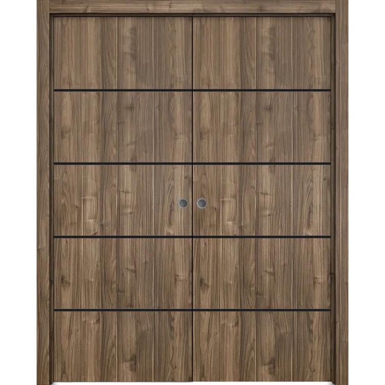 SARTODOORS Solid + Manufactured Wood Paneled French Doors