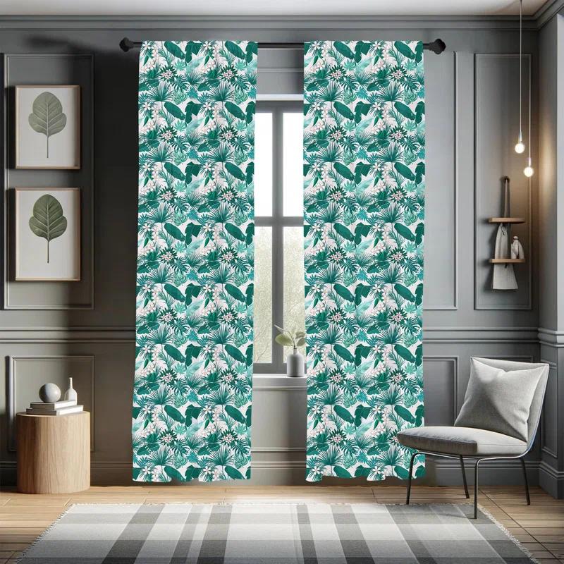 Ambesonne Hawaii Exotic Summer Blooming Semi-Sheer Rod Pocket Sliding Panels | Wayfair