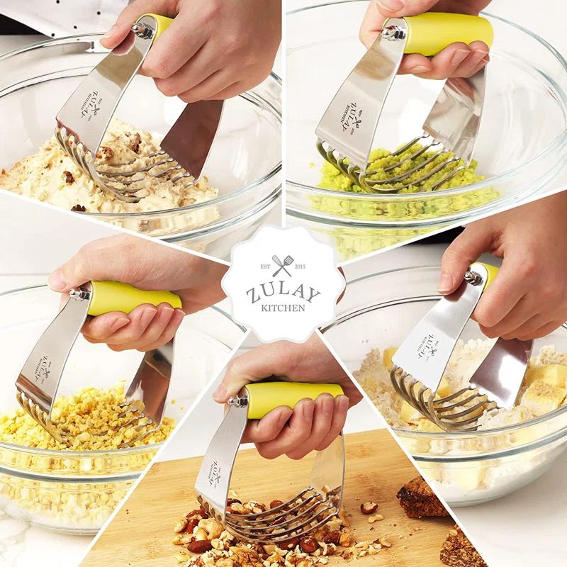 Zulay Kitchen Professional Dough Blender & Pastry Cutter Stainless Steel Dishwasher-Safe