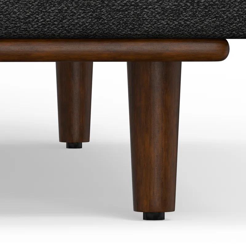 Simpli Home Morrison  Sofa and Ottoman Set in Woven-Blend Fabric