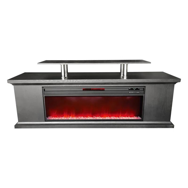 Lifesmart TV Stand for TVs up to 72" with Electric Fireplace Included