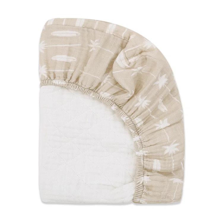 Beach Bum Quilted Muslin Changing Pad Cover