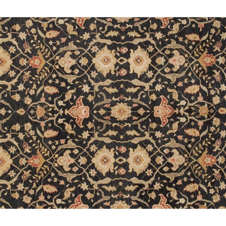 Bokara Rug Co., Inc. Rectangle Oriental Hand-Knotted Wool Area Rug in Black/Brown/Red