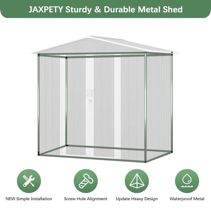 HOGYME 6 Ft. W X 4 Ft. D Outdoor Metal Storage Shed With Lockable Doors