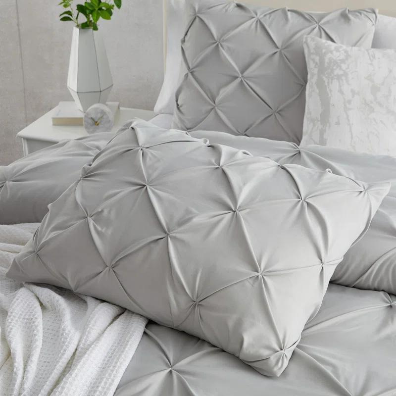 Nestl Double Brushed Pleated Duvet Cover Set