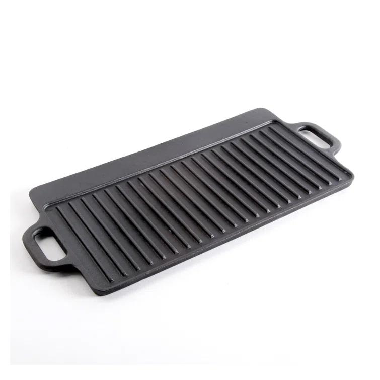 Gibson Gibson Addlestone 13 in. Cast Iron Rectangular Reversible Grill and Griddle Pan