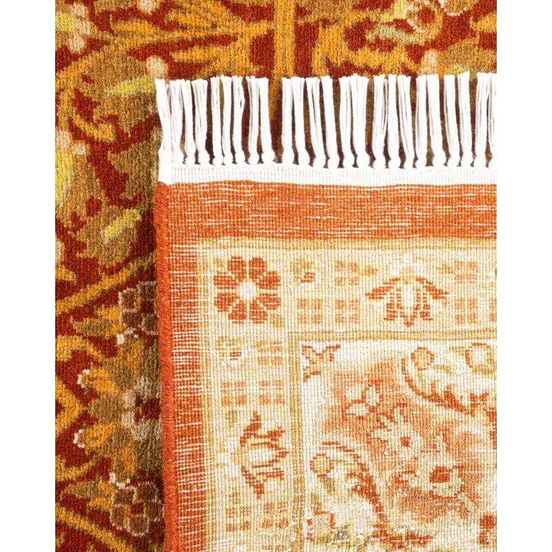 The Twillery Co.® One-of-a-Kind Hayner Hand-Knotted 4'7" x 7'5" Wool Area Rug in Orange