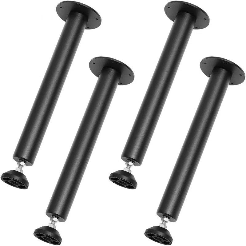 Symple Stuff Adjustable Desk Legs, Reinforced Steel Office Table Furniture legs Set of 4 for DIY, 1200 lbs Load Capacity Heavy Duty Desk Legs, Quick Instalation Legs with Adjustable Foot Cup Black (Set of 4)