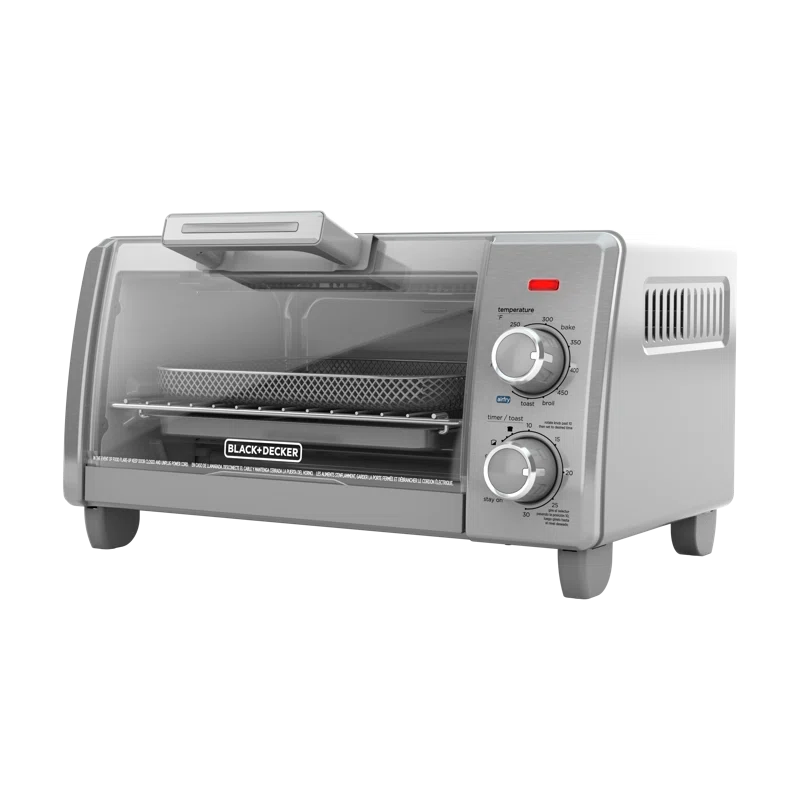 BLACK+DECKER BLACK+DECKER 4-Slice Crisp N Bake Air Fry Toaster Oven, TO1787SS, 5 Cooking Functions, 30 Minute Timer, Stainless Steel