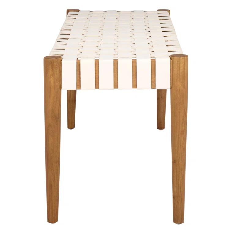 Orin 47" Woven Leather Bench