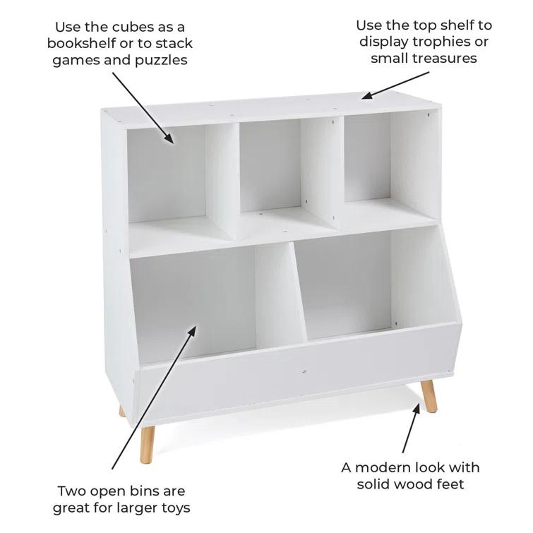 Badger Basket 5-Bin Storage Cubby With Feet