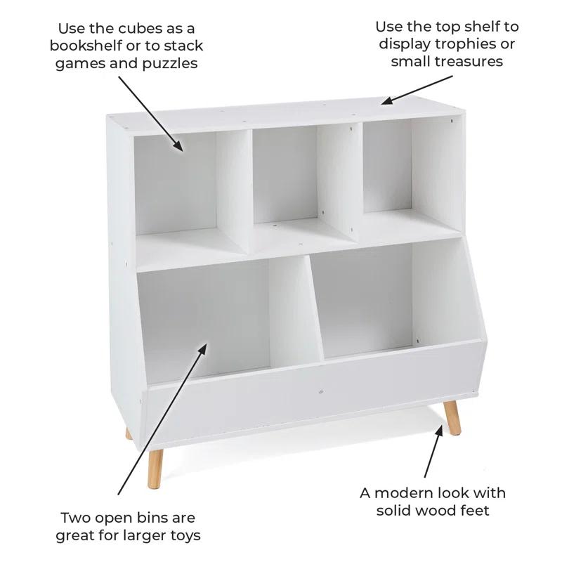 Badger Basket 5-Bin Storage Cubby With Feet