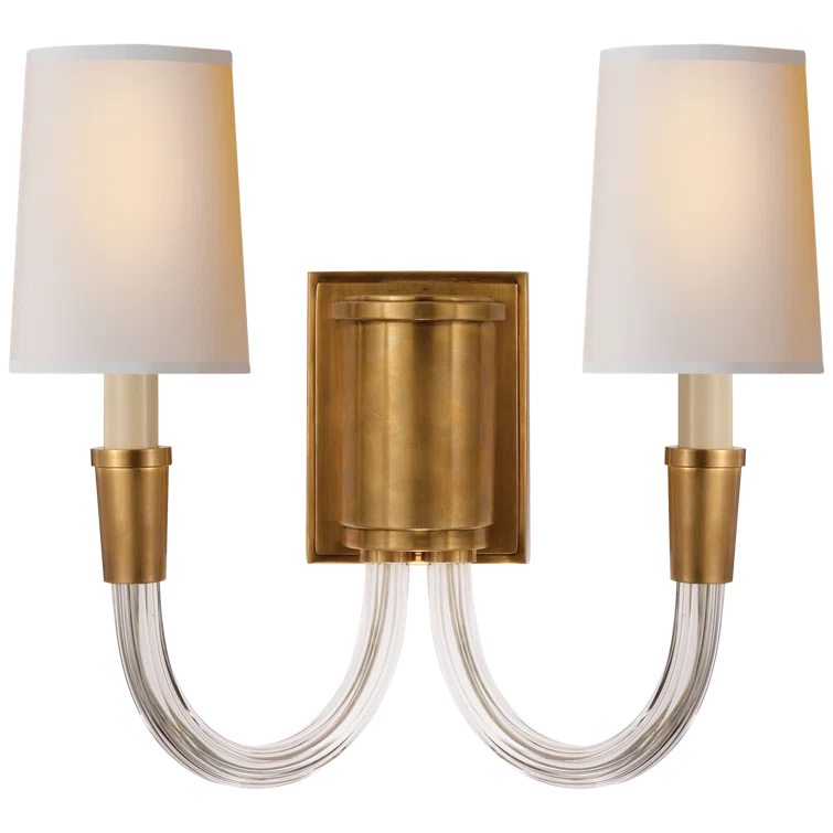 Vivian Polished Nickel Double Armed Wall Sconce