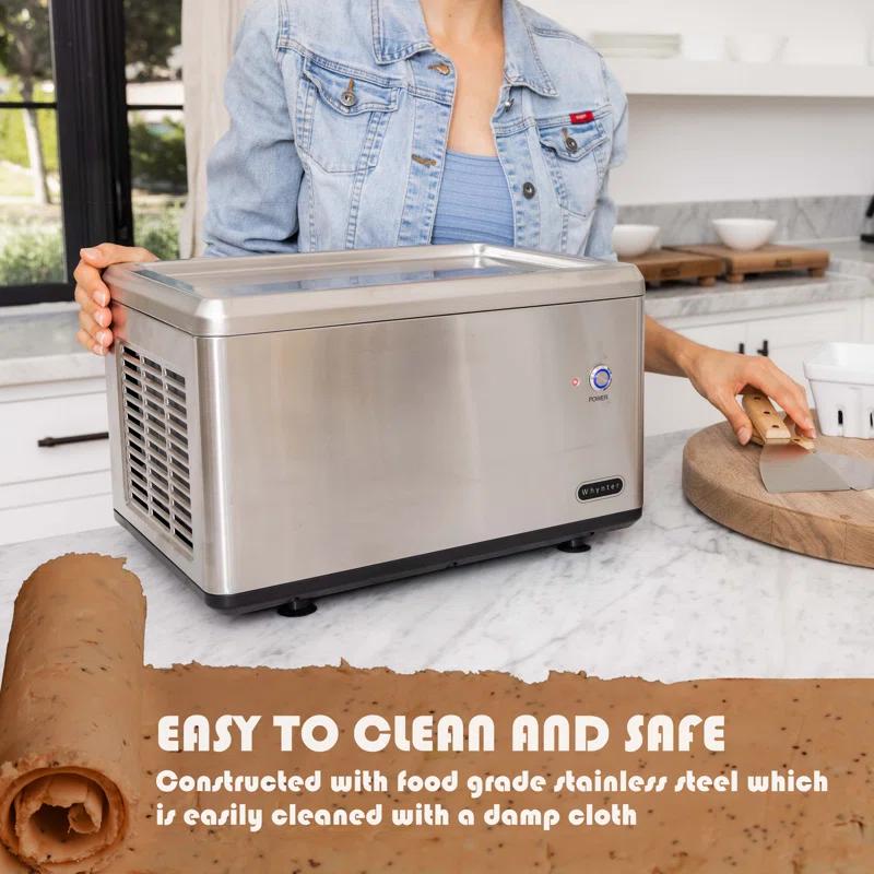 Whynter Whynter Portable Instant Ice Cream Maker Frozen Pan Roller in Stainless Steel