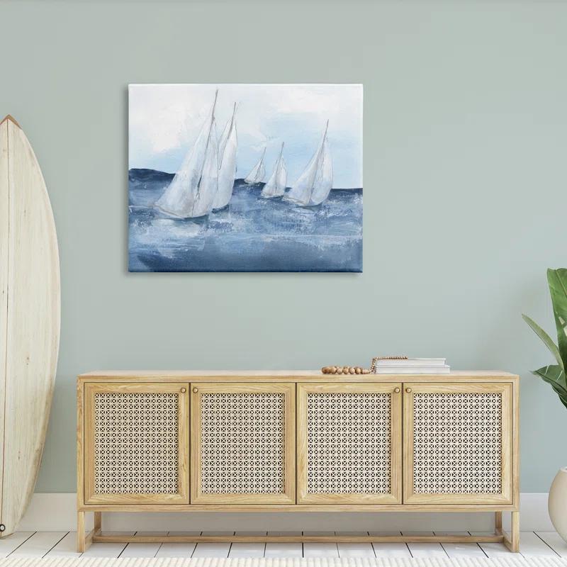 Stupell Industries " White Sailboats Coasting Ocean Waters Blue Tide " by Chris Paschke