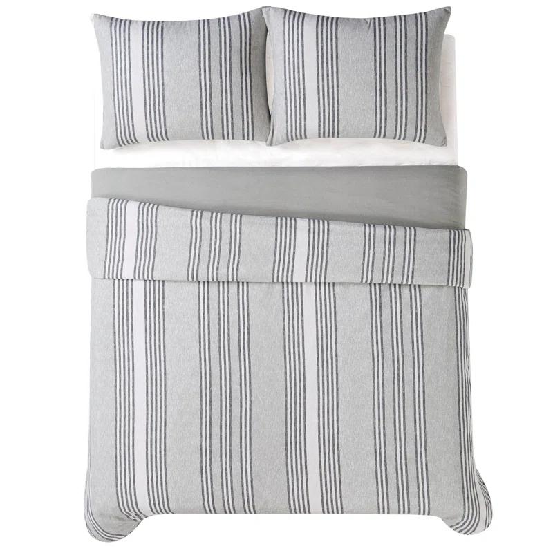 Truly Soft Kiel Stripe Flannel Flannel Striped Duvet Cover Set