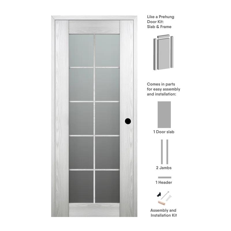 Belldinni Avon 10 Lite Solid Manufactured Wood and Glass Paneled Prefinished Standard Door