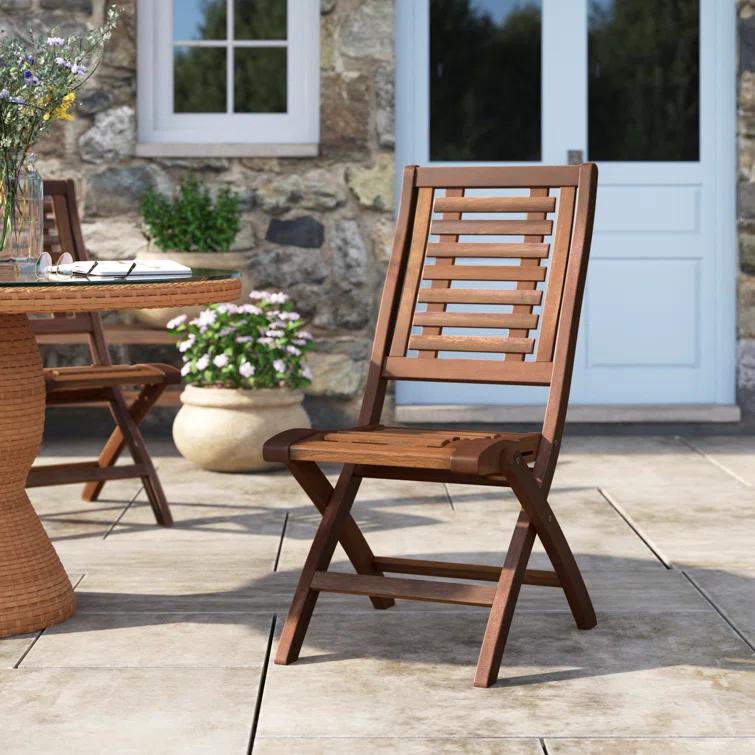 Kinsler Eucalyptus Folding Patio Side Chair (Set of 2)