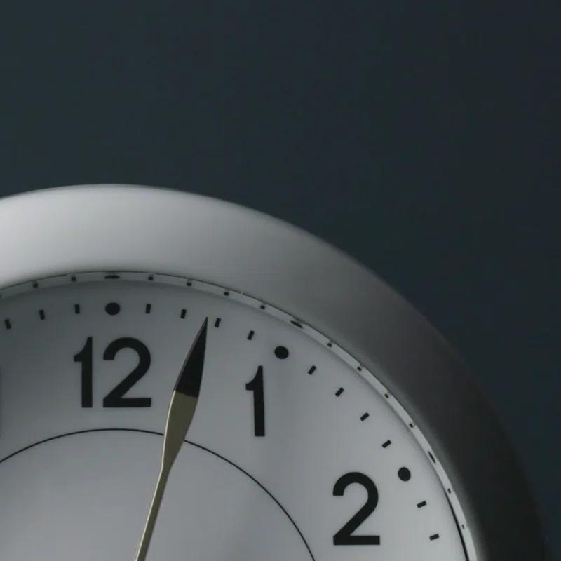 Black and White Analog Electric Alarm Tabletop Clock