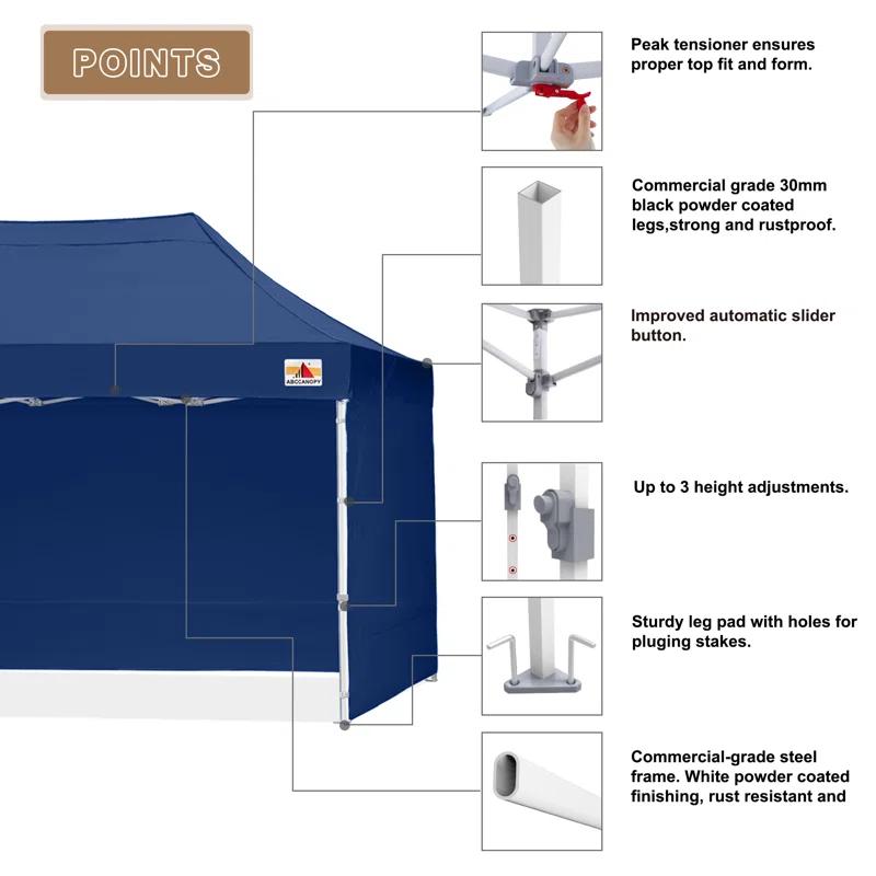ABCCANOPY Commercial 10 ft. W x 10 ft. D Instant Shade Pop-Up Canopy The Pop Up Canopies