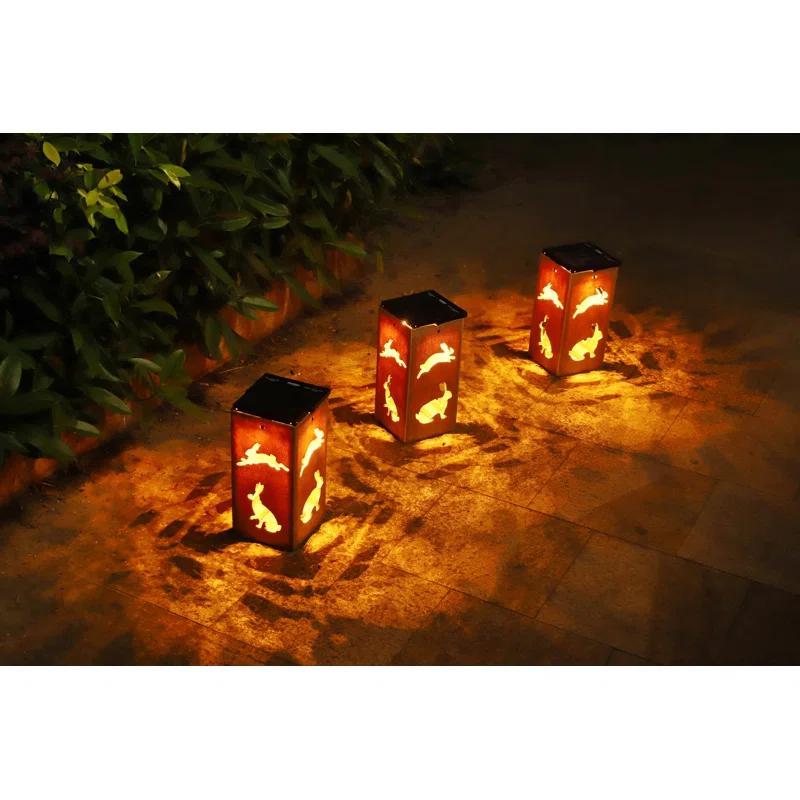 Techko Solar Themed Silhouette Indoor/Outdoor Garden Décor Lantern