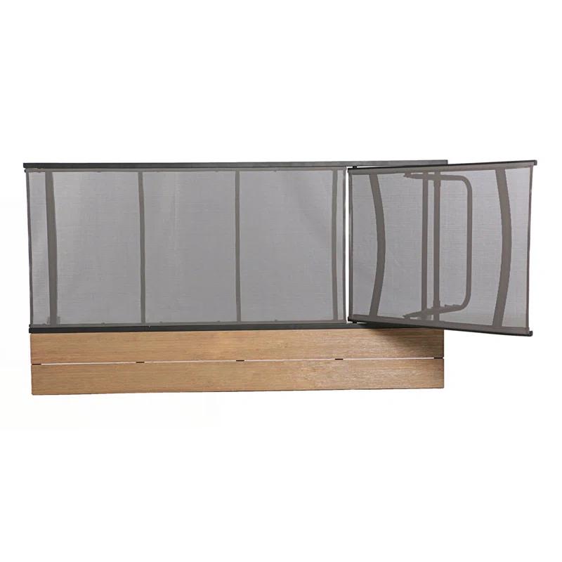 Hokku Designs Waterloo Chaise Lounge With Attached Wood Side Table(Set Of 2)