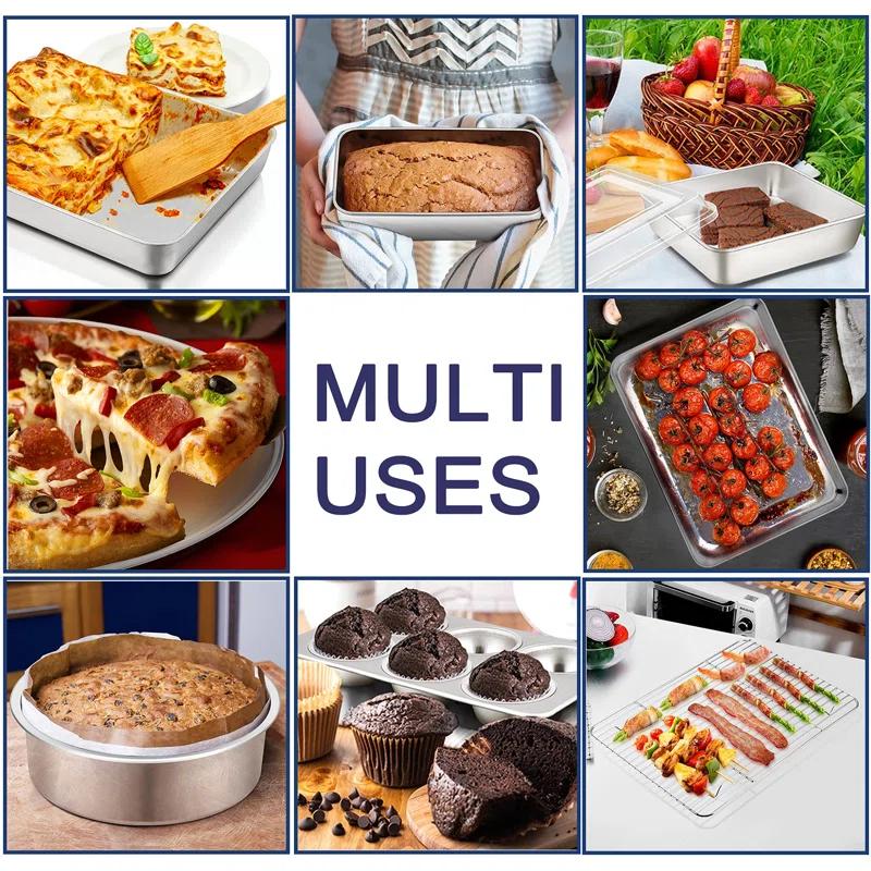 BOPWAY 12-Piece Stainless Steel Baking Pan Set