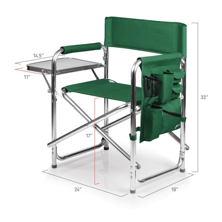 Picnic Time Sports Outdoor Portable Camp Chair with Side Table