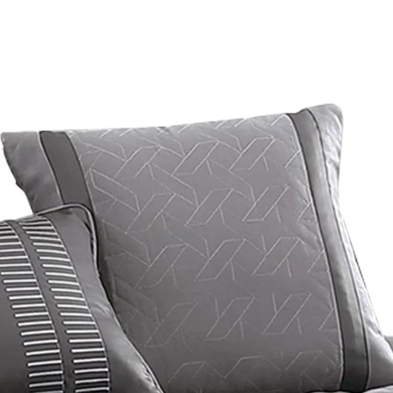 Benjara Gray Microfiber 10 Piece Comforter Set
