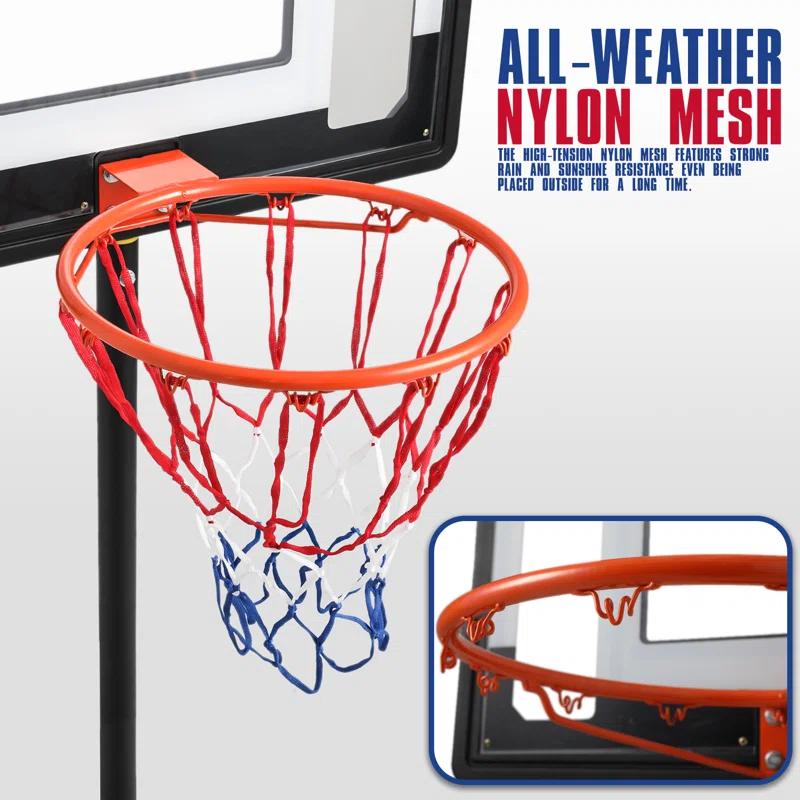 MoNiBloom Portable Basketball Hoop Goal 5ft - 7ft Adjustable with 33" Backboard Wheels Fillable Base