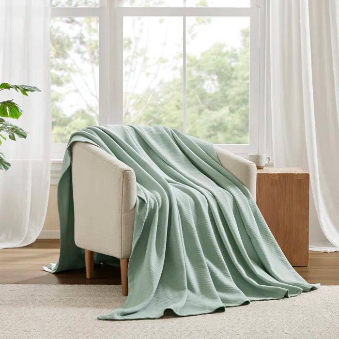 Madison Park Liquid Cotton Breathable Woven Blanket