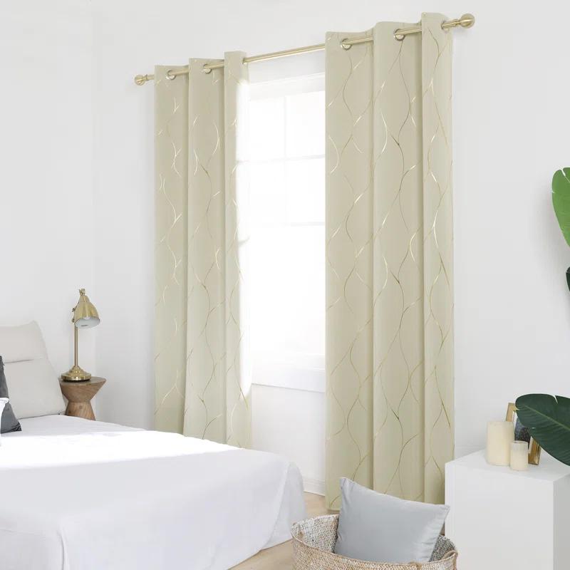 Everly Quinn Boulus Polyester Room Darkening Curtain Pair