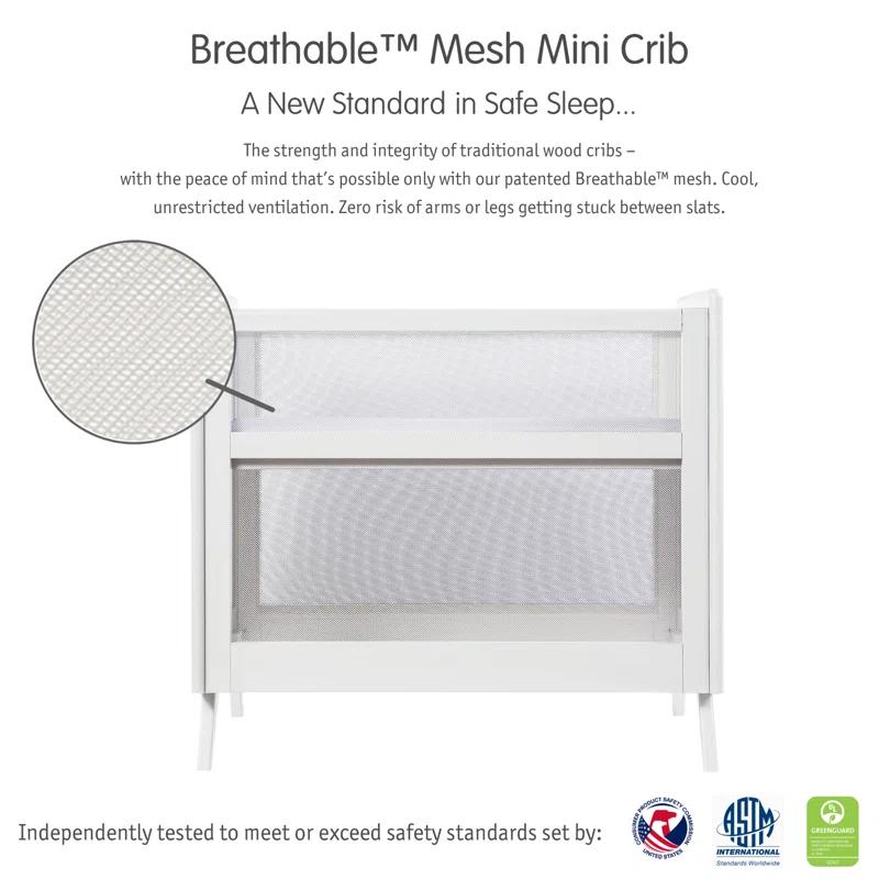 BreathableBaby BreathableBaby Breathable Mesh 2-in-1 Mini Crib, Greenguard Gold Certified