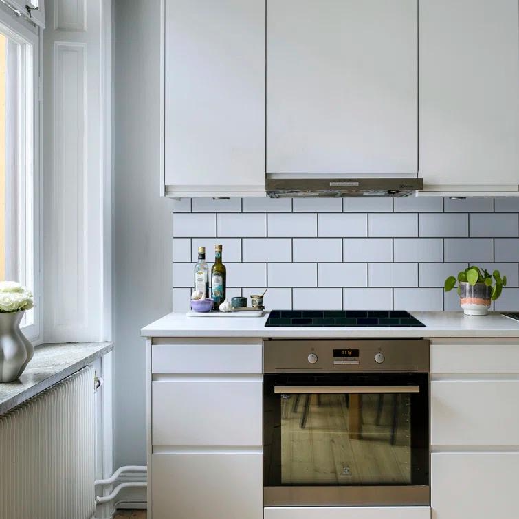 WS Tiles® 3'' W x 6'' L Glass Peel and Stick Subway Tile