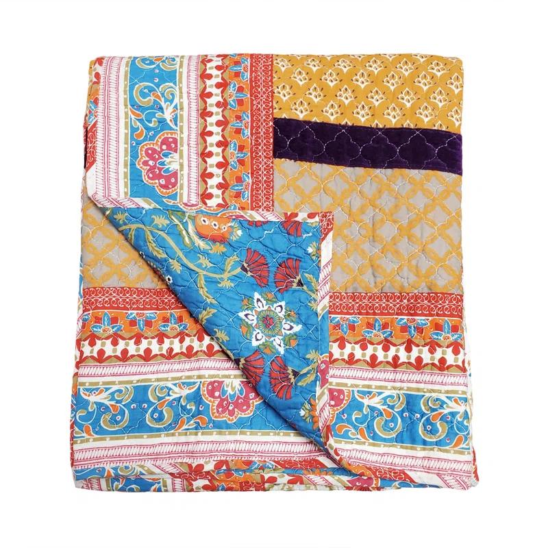 Greenland Home Fashions Thalia Embellished Reversible Quilted Cotton Throw