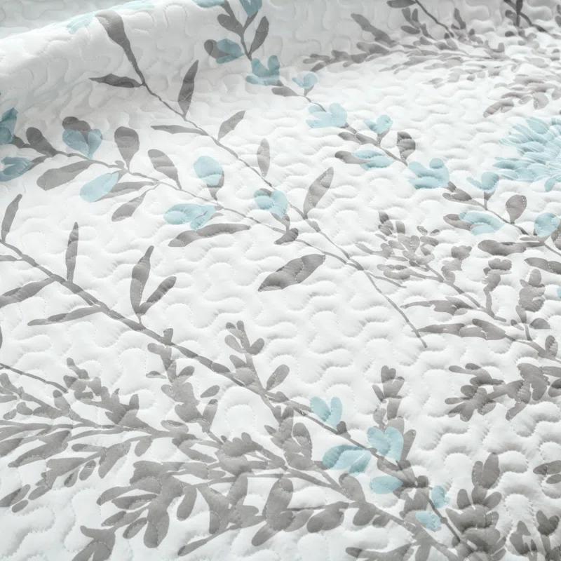 Lush Decor Aprile Microfiber Reversible Traditional 3 Piece Quilt Set