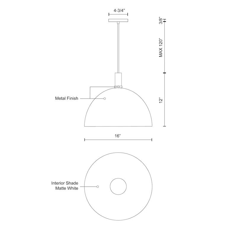 Kuzco Lighting Archibald 1 - Light Single Pendant